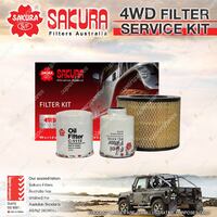 Sakura 4WD Filter Service Kit for Toyota Hilux Surf KZN185 1KZTE Refer RSK19