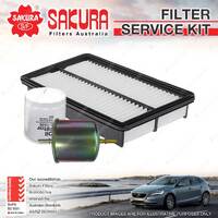 Sakura Oil Air Fuel Filter Service Kit for Mazda Tribute CU08 2.0L Petrol 4cyl