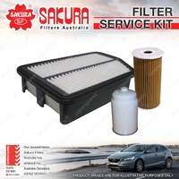 Sakura Oil Air Fuel Filter Service Kit for Kia Sportage SL SLII 2.0L CRDi Diesel