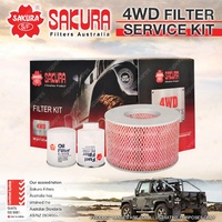 Sakura 4WD Filter Service Kit for Toyota Landcruiser HZJ105R 1HZ 6CYL 4.2 Diesel