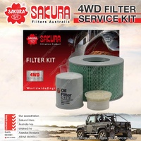 Sakura 4WD Filter Service Kit for Toyota Landcruiser VDJ 76 78 79 1HZ 6CYL 4.2L