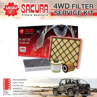 Sakura 4WD Filter Kit for Ford Everest UA Ranger PX P5AT 5Cyl 3.2L 2011-On