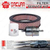 Sakura Oil Air Fuel Filter Kit for Holden Rodeo KB28 2.3L 4ZD1 4Cyl Petrol 87-88