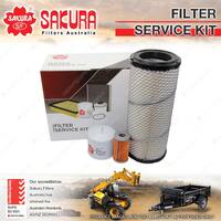 Sakura Oil Air Fuel Filter Service Kit for Kubota L5740 2.4L V2403 I4 8V 07-On