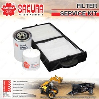 Sakura Oil Fuel Cabin Filter Service Kit for Yanmar SV100-2B 3.3L 4TNV98 2014-On