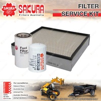 Sakura Oil Fuel Cabin Filter Service Kit for Caterpillar 910E 4.4L 90-92