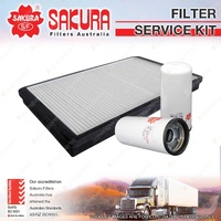 Sakura Oil Fuel Cabin Filter Service Kit for Kenworth K108 15.0L CUM ISX 07-11