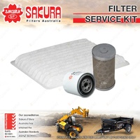 Sakura Oil Fuel Cabin Filter Service Kit for Kubota M100X 3.8L V3800 2010-On