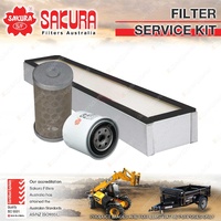 Sakura Oil Fuel Cabin Filter Service Kit for Kubota M7040SU 3.3L V3307 2019-On