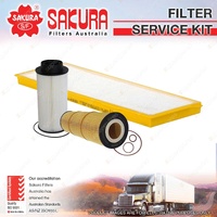 Sakura Oil Fuel Cabin Filter Service Kit for Scania P360 Series 5 12.7L DC13