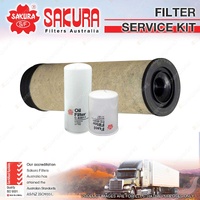 Sakura Oil Air Fuel Filter Service Kit for Scania K124 EB 420 6X2 6X2/4 Series 4