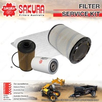 Sakura Oil Air Fuel Cabin Filter Service Kit for Kubota M126GX M135GX 6.1L 12-On
