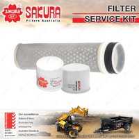 Sakura Oil Air Fuel Filter Service Kit for Hitachi ZX33U-5 1.6L 3TNV88 2013-On