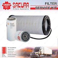 Sakura Oil Air Fuel Filter Service Kit for Kenworth C500 15.2L CAT C15 1995-2007
