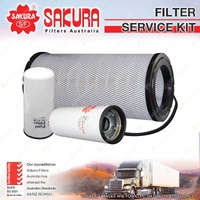 Sakura Oil Air Fuel Filter Service Kit for Kenworth T800 2008-2013