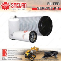 Sakura Oil Air Fuel Filter Service Kit for New Holland TJ425 15.0L 2002-2005