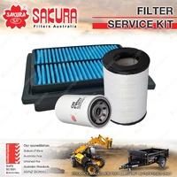 Sakura Oil Air Cabin Filter Service Kit for Komatsu GD555-5 6.7L 6D107E-1 09-On