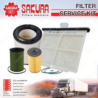 Sakura Oil Air Fuel Cabin Filter Service Kit for Hino 700 3241 FY FS SS 04-19