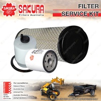 Sakura Oil Air Fuel Filter Service Kit for Caterpillar 302.5C 1.3L 2007-2014