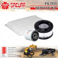 Sakura Oil Air Cabin Filter Service Kit for Kubota SVL75-2 3.3L V3307 2012-On
