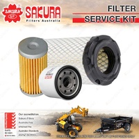 Sakura Oil Air Fuel Filter Service Kit for John Deere 2500 2500A 2500E 0.8L