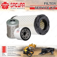 Sakura Oil Air Fuel Filter Service Kit for Caterpillar 301.7D 1.1L 3TNV76 12-On