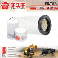 Sakura Oil Air Fuel Filter Service Kit for Hyundai R55W-7 3.1L 4TNV94 2005-On