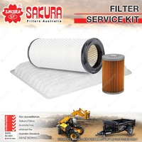 Sakura Air Fuel Cabin Filter Service Kit for Kubota KX121-3 2.2L V2203 2003-On