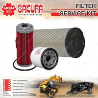 Sakura Oil Air Fuel Filter Service Kit for Yanmar Vio 20-3 1.1L 3TNV76 2007-2012