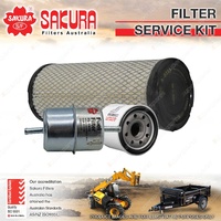 Sakura Oil Air Fuel Filter Service Kit for John Deere 2025R 1.3L 3TNV80F 2014-On