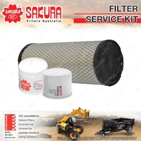 Sakura Oil Air Fuel Filter Service Kit for Hitachi ZX35U-2 ZX50U-2 1.6L 2.2L