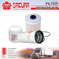 Sakura Oil Air Fuel Filter Service Kit for Freightliner Argosy TSB 2000-2010