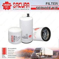 Sakura Oil Air Fuel Filter Service Kit for Freightliner Century CST120 2000-2009