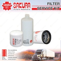 Sakura Oil Air Fuel Filter Service Kit for Sterling LT9500 10.8L 1999-2005