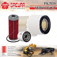 Sakura Oil Air Fuel Filter Service Kit for John Deere F925 0.9L 3TNA72UJ 93-00