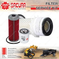 Sakura Oil Air Fuel Filter Service Kit for Kubota FZ2400 1.1L D1105-F 1992-1997
