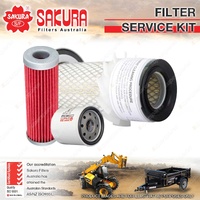 Sakura Oil Air Fuel Filter Service Kit for Kubota F1900 G3200 G5200 0.4 0.6 0.7L