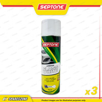 3 x Septone Acrylic Paint Gloss White Aerosol Spray 400 Gram Fast Drying