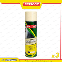 3 x Septone One Step Primer Filler Spray Paint Aerosol Beige 400 Gram