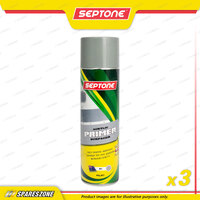 3 x Septone Acrylic Primer Surfacer Spray Paint Aerosol Grey 400 Gram