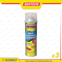 3 x Septone Wax & Grease Remover Aerosol Spray 400 Gram Effective Cleaning