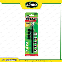 Slime Tire Pressure Gauge - Pencil Design C/W Valve Caps 10 - 50 Psi