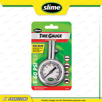 Slime Tire Pressure Gauge - Dial Large C/W Bleeder Valve 5-60 Psi
