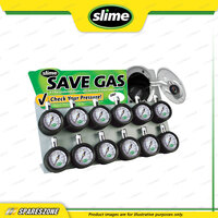 Slime Tire Pressure Gauge - Mini Dial Magnet C/W Display 0 - 60 Psi Pack of 12