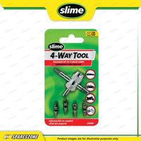 Slime 4-Way Valve Tool Include 4 Valve Cores - Complete Set for Valve Core Care