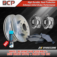 Front Wheel Bearing Hub Ass + Brake Rotor Pad Kit for Ford Transit VJ VH 16"