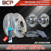 Rear Wheel Bearing Hub Assembly + Brake Rotor Pad Kit for Honda Integra DA3
