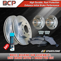 Rear Wheel Bearing Hub Ass + Brake Rotor Pad Kit for Nissan Pulsar N15 W/O ABS