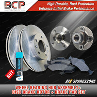 Rear Wheel Bearing Hub Ass + Brake Rotor Pad Kit for Nissan Pintara U12 2.4 27mm