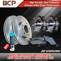 Front Wheel Bearing Hub Assembly Brake Rotor Pad Kit for Toyota RAV4 ACA33 Auto